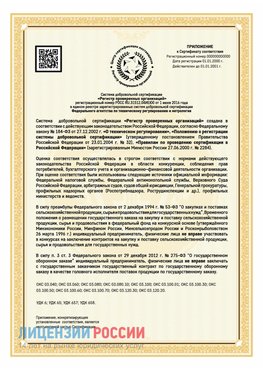 Приложение к сертификату для ИП Тамбов Сертификат СТО 03.080.02033720.1-2020